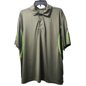 Browning Polo Shirt Olive Green‎ Performance Athletic Golf Outdoors Size XL